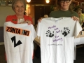 In 2016 Linda and Peg show off shirts the club made for the District 8 Advocacy project promoting Zonta Says No to Violence.